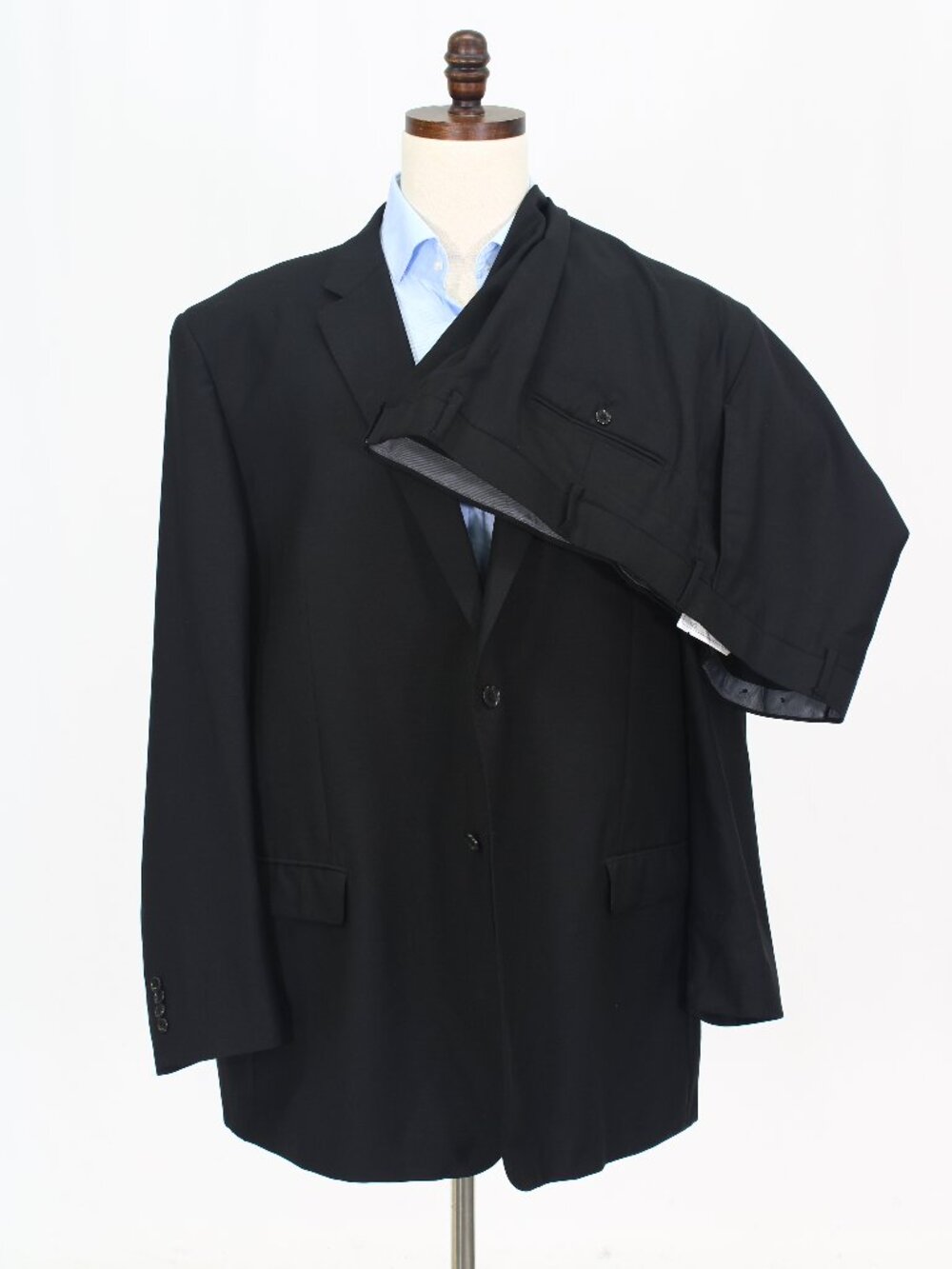 Tiglio Luxe 56L 52x33 Black Full Suit 2-Button Solid R924